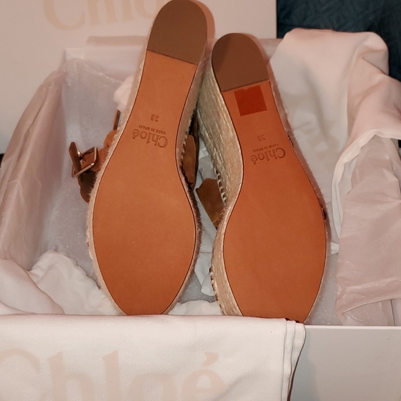 Chloe Ochre Lauren Espadrille Wedges 38 - Picture 3 of 4